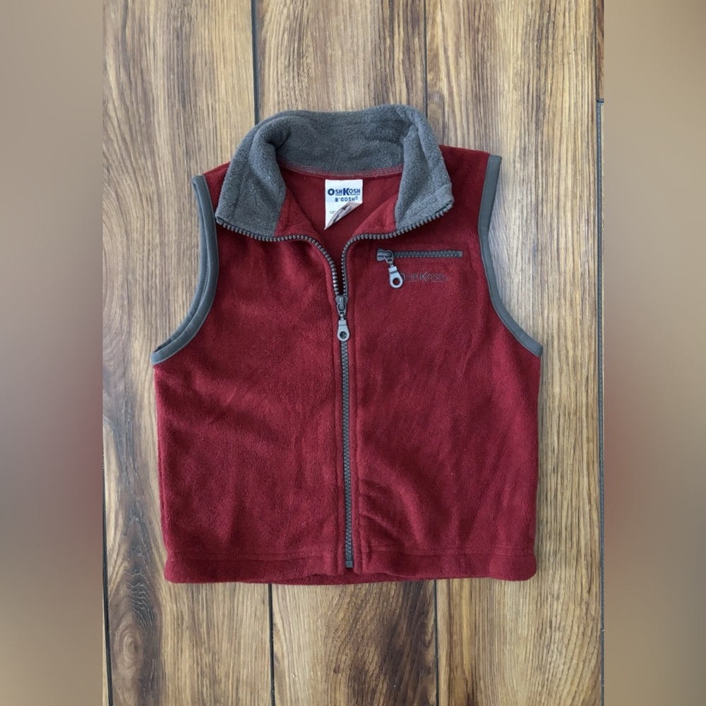 Vintage 90s OshKosh B'Gosh Fleece Full  Zip Vest Unisex Size 3T NEW !